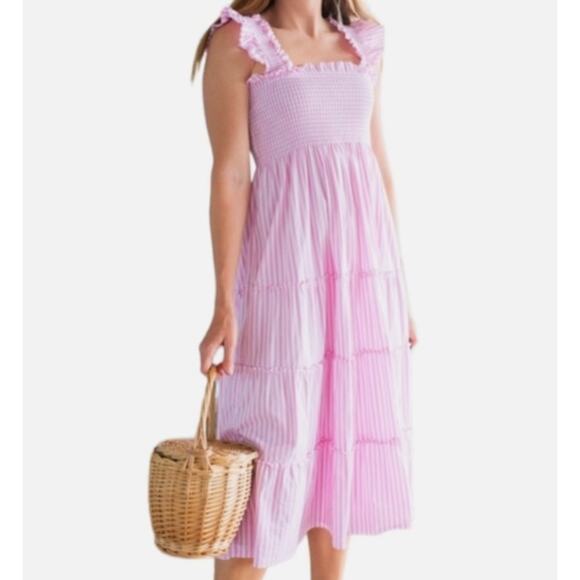 HILL HOUSE HOME Ellie Nap Dress Pink Gingham S Midi - Picture 10 of 10
